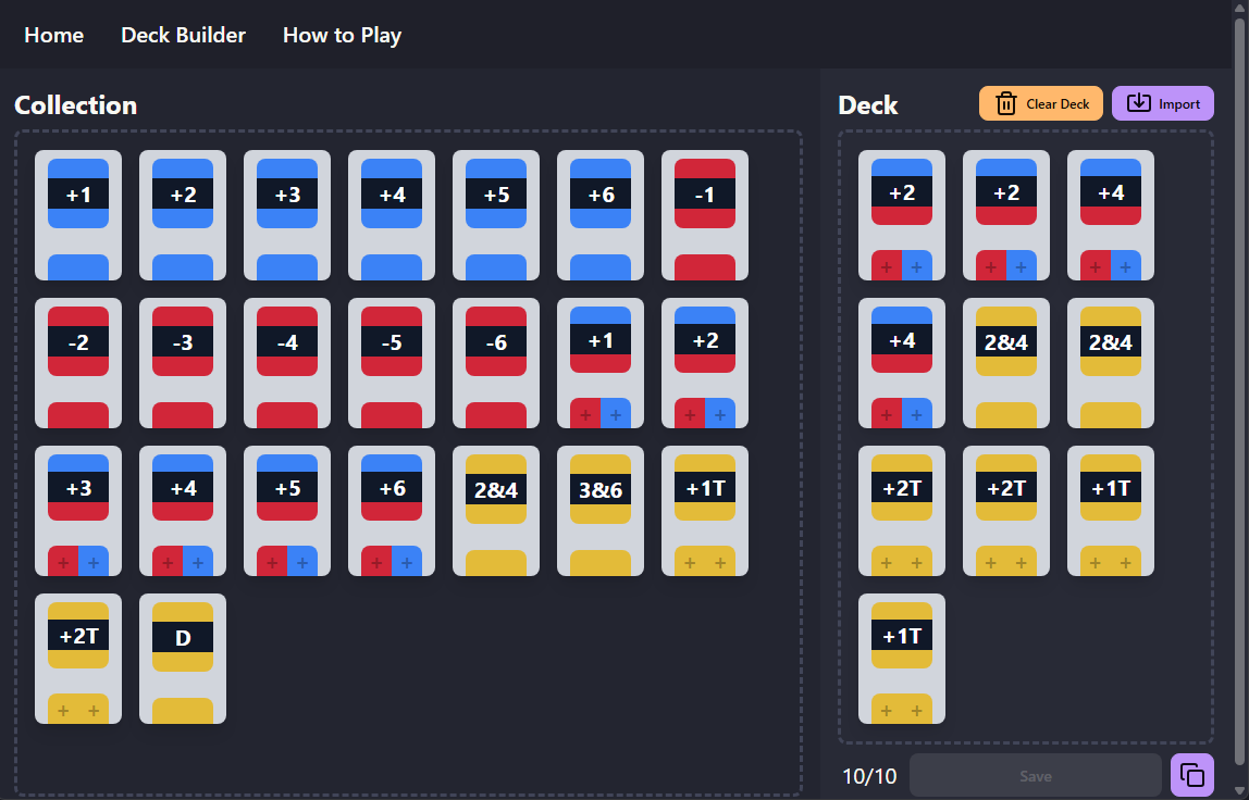 Pazaak-Web deck builder example