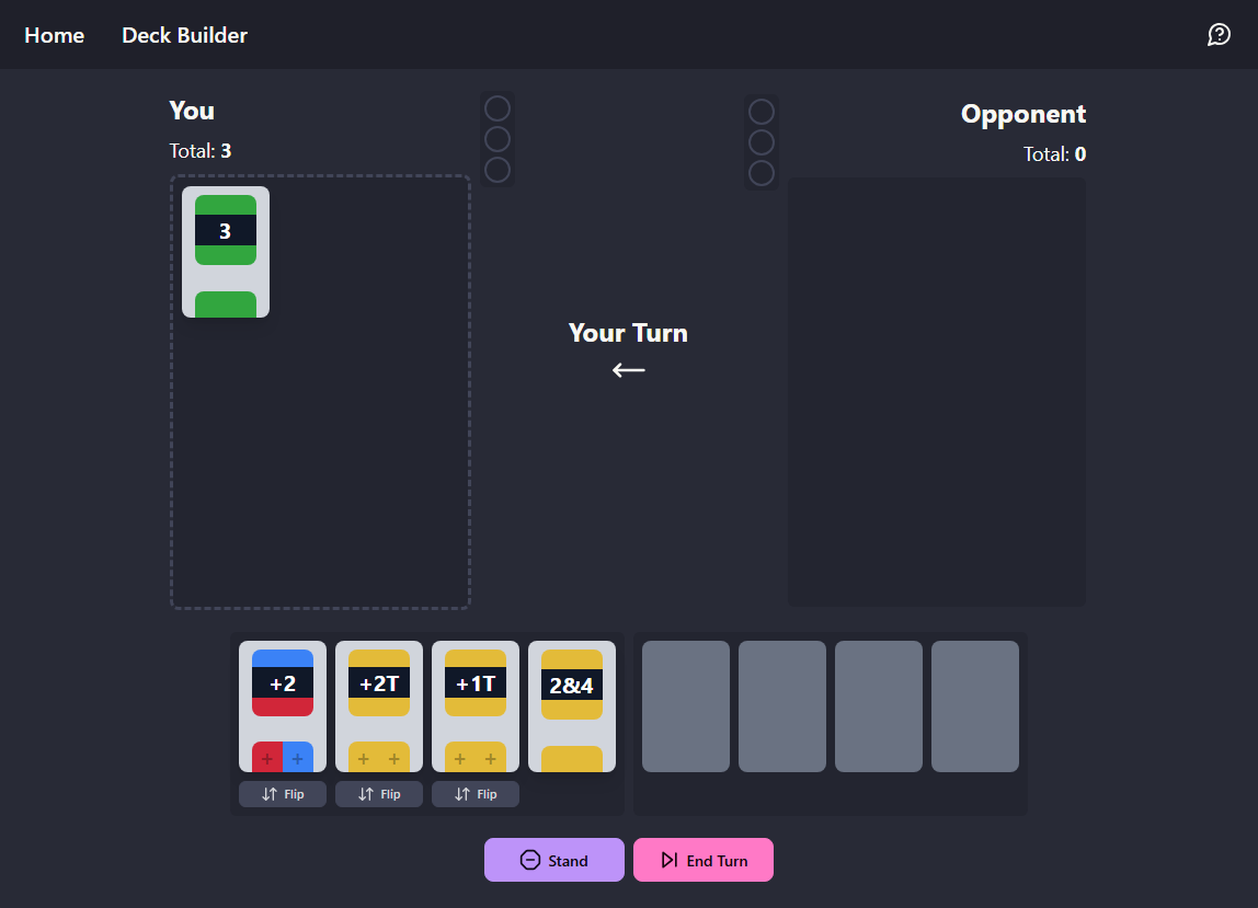 Pazaak-Web match example